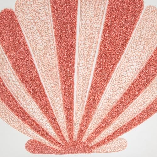 SARO LIFESTYLE Elegant Embroidered Seashell Pillow Cover, 20"x20"