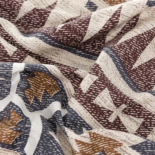YuHeGuoJi Retro Aztec Pillow Cases King 100% Cotton Boho Geometric