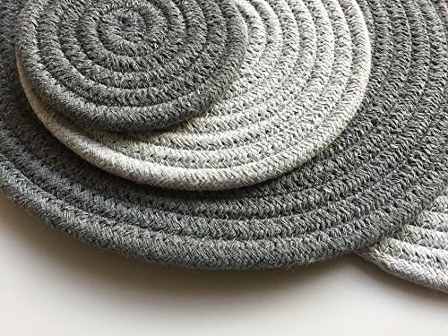 12-inch Round Place Mats, Cotton & Polyester Round Woven Place Mats