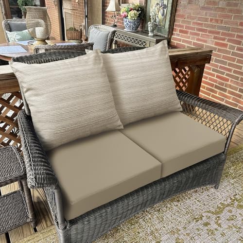Bcareself Outdoor Deep Seat Cushion Set Waterproof & Fade Resistant
