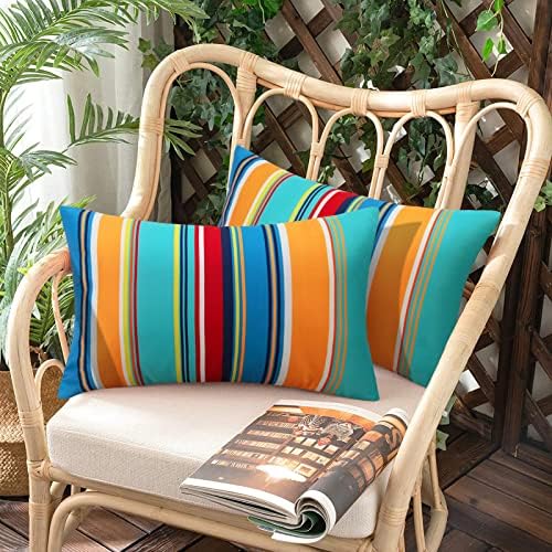 Pyonic Outdoor Lumbar Pillow Covers Set of 2 Waterproof Throw Pillow