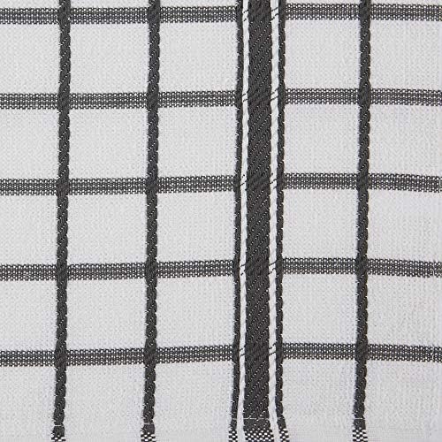 DII Basic Terry Collection Windowpane Dishtowel Set, 16x26, Mineral
