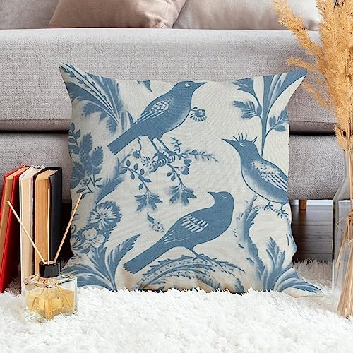 ArogGeld Asian Style Chinoiserie Cushion Cover Teal Blue Chinoiserie