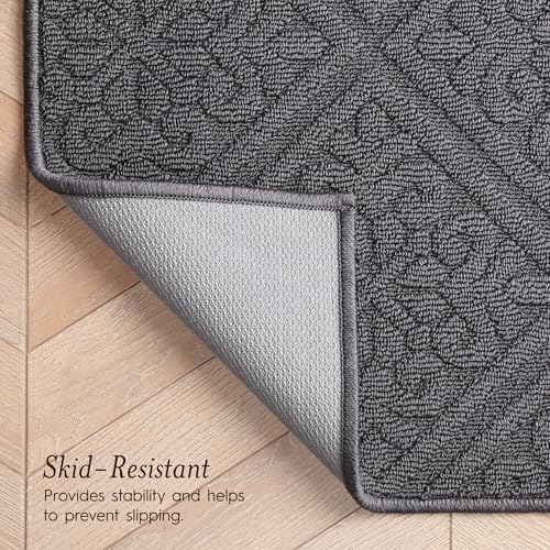 Laura Ashley Hi-Low Tufted 26" x 60" Washable Skid-Resistant Runner