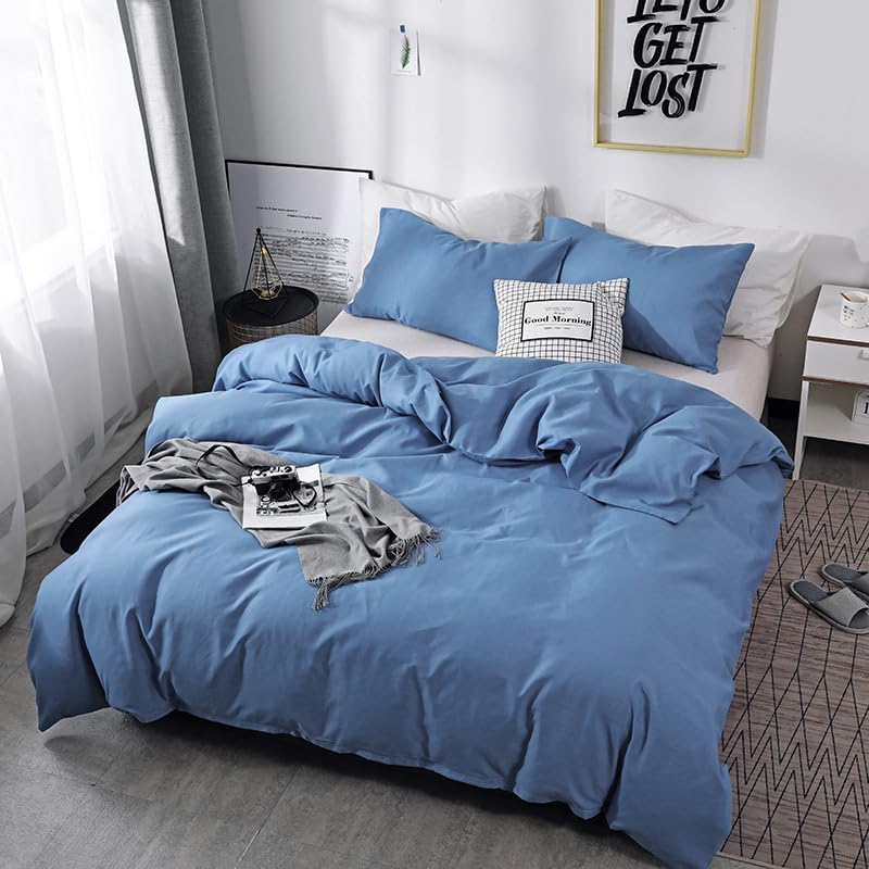 Textured Solid Duvet Cover Set,Microfiber Bedding, Soft Comforter