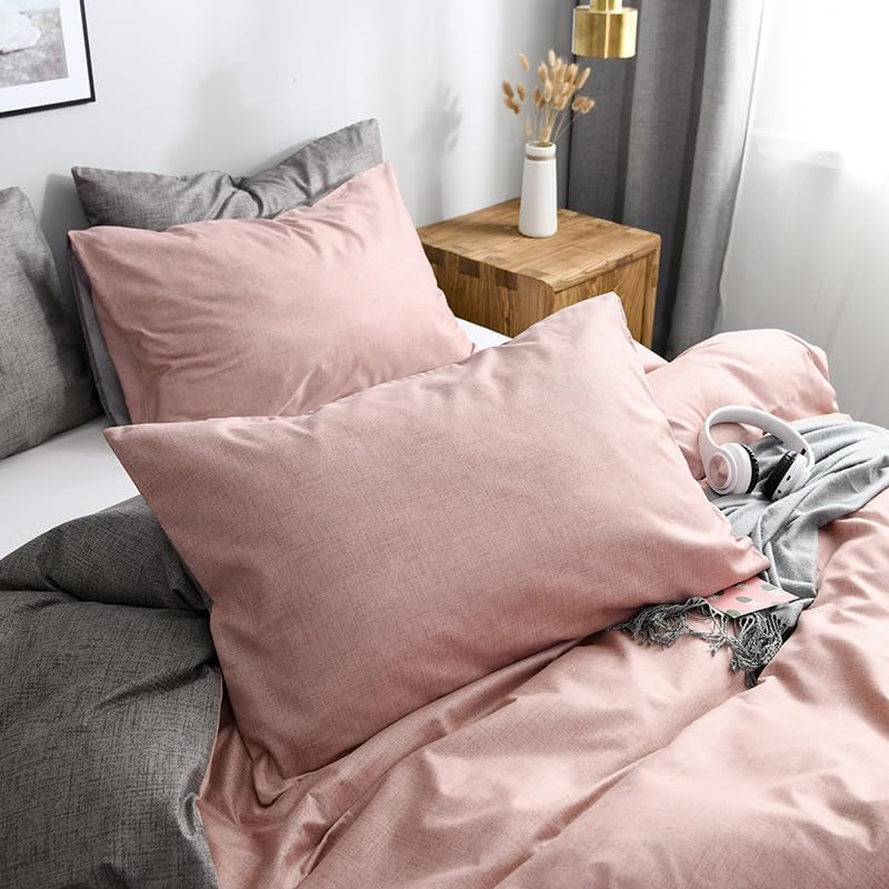 Textured Solid Duvet Cover Set,Microfiber Bedding, Soft Comforter