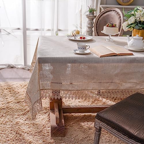 ARTABLE Stone Gray Lace Tablecloth Vintage Laser Cut Decor