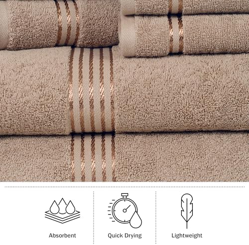 Lavish Home 18PC Towel Set - Cotton Bathroom Accessories with 6 Bath