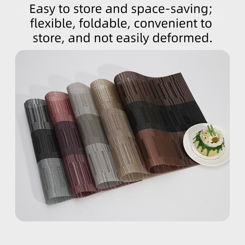 Table Placemats 10 Piece Pack of PVC Woven Gradient Placemats 30 *