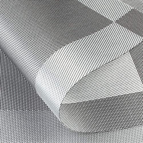 DACHUI Placemats Set of 6, Linen Look Woven Place Mats (Silver Grey)