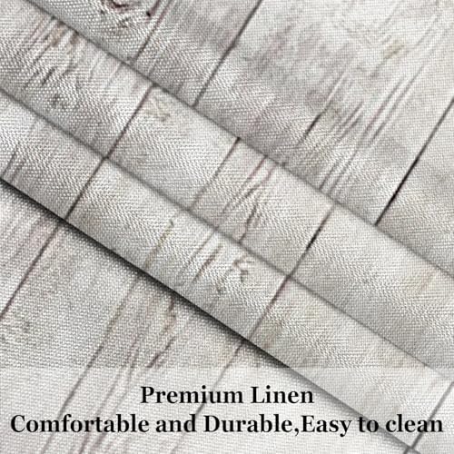 Wood Grain Linen Tablecloth Vintage Grey Natural Wooden Board Modern