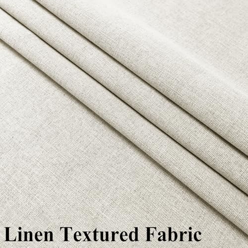 Frelement Ivory White 108inch Length Extra Long Linen Curtains Full