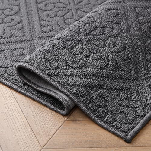 Laura Ashley Hi-Low Tufted 26" x 60" Washable Skid-Resistant Runner