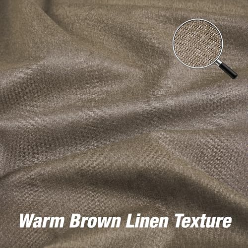 KangBang Brown Blackout Linen Curtains 108 Inches Long 9FT 2 Panels