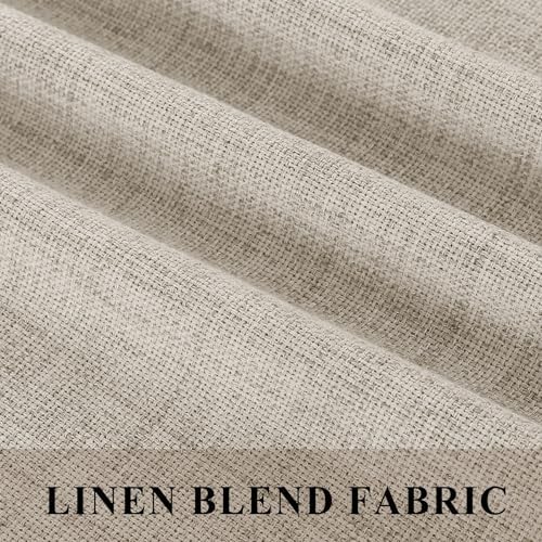 Fcosie Extra Long Linen Blend Curtains for High Ceiling, Light