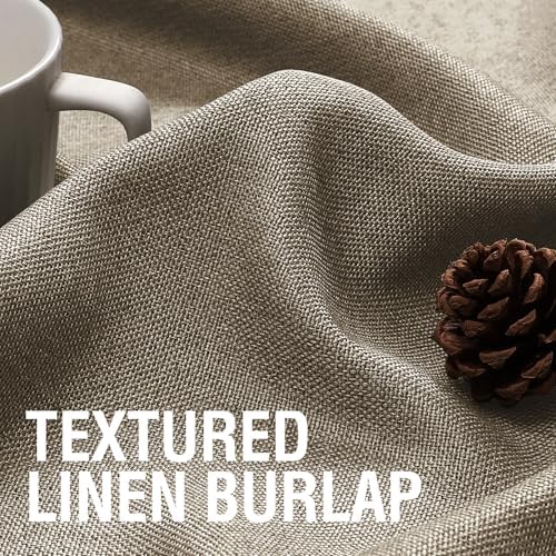 H.VERSAILTEX Linen Blackout Curtains 108 Inches Long for
