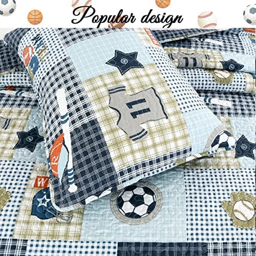 Cozy Line Home Fashions Blue Sports Baseball Basketball Soccer Ball
