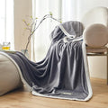 Fleece Bed Blanket Throw, Double-Sided Brushed Flannel, Lightweight