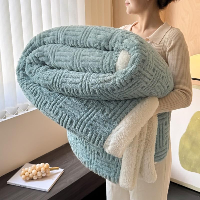 Luxurious King Size Fleece Blanket Soft Fluffy Warm Throw for Bed Cozy