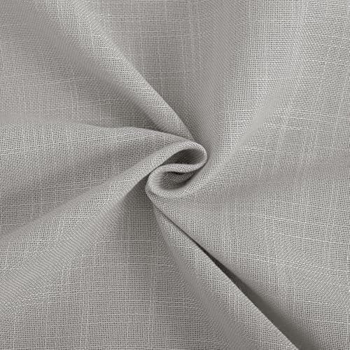 Linen Blend Grey Curtains for Living Room Back Tab Modern Farmhouse