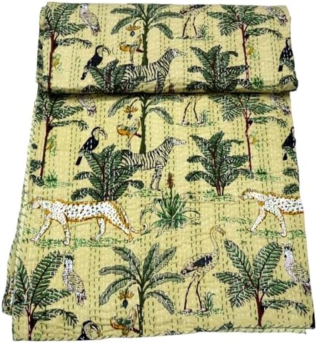 100% Cotton Quilt Lightweight Quilted Bedspread, Soft Breathable
