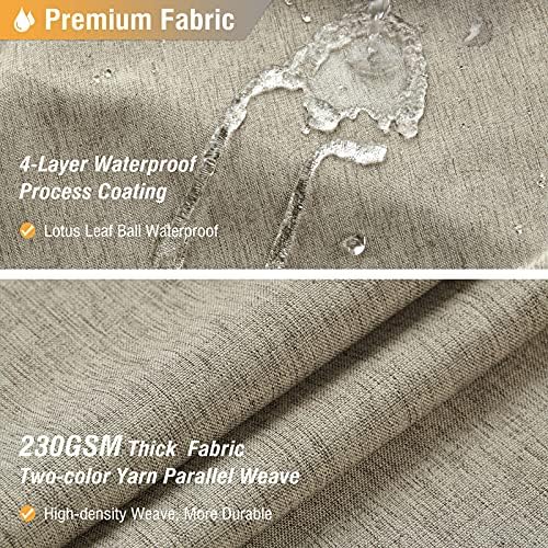 BTTN 72x84 Long Linen Textured Waterproof Fabric Shower Curtain