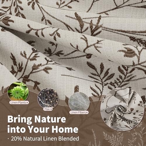 BGment Brown French Country Curtains for Living Room - Fall Jacquard