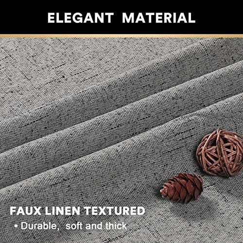 100% Blackout Curtains Primitive Linen Textured Curtain Drapes for