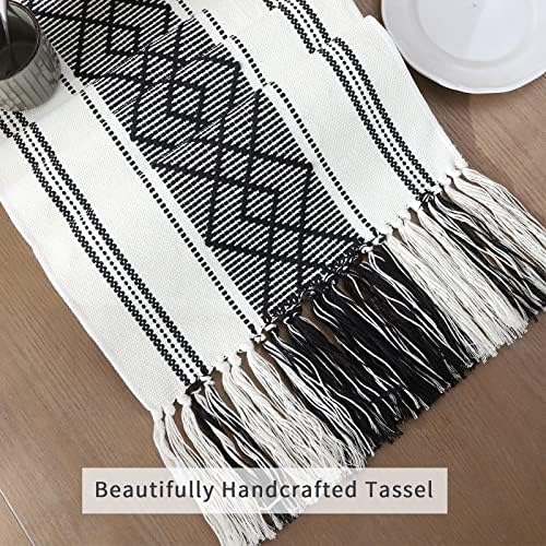 Woven Table Runners Farmhouse Style,Boho Table Runners 90 inches Long