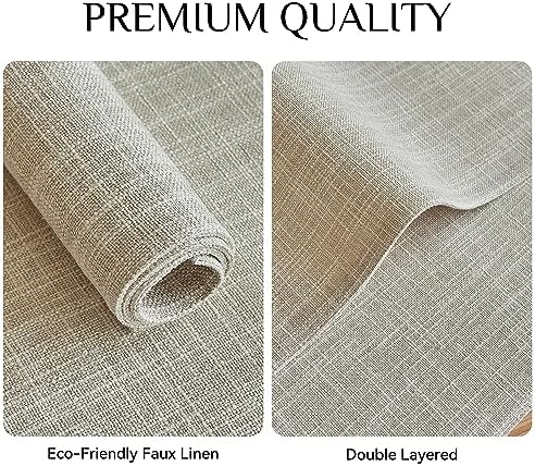 Softalker Faux Linen Cloth Placemats Set of 8-12 x 18 Inch, Cream