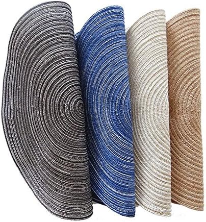 LEVINIS Beige Placemats, 14-Inch Round Placemat Braided Woven