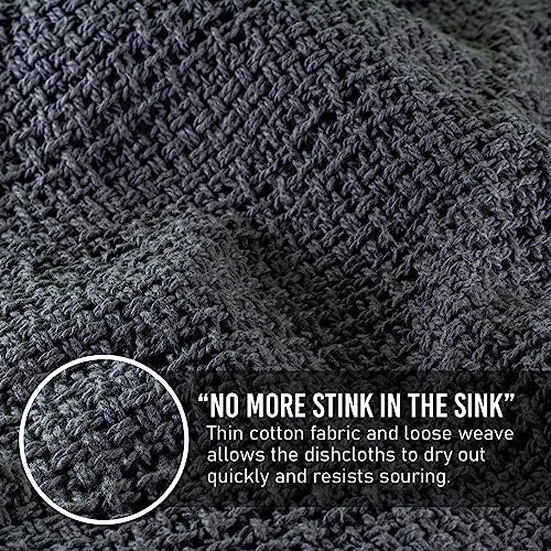 Old Fashion 100% Cotton Dishcloths - Set of 4 Mixed Colors - 2 Gray/2