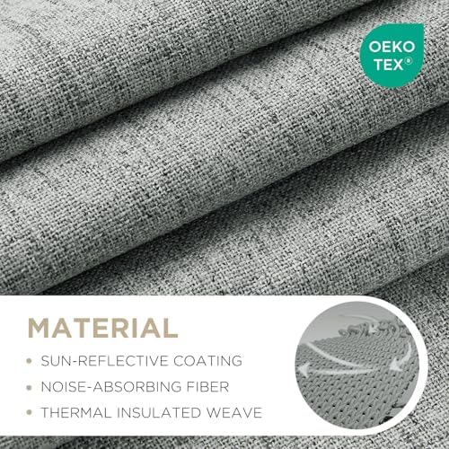 Joydeco 100% Blackout Curtains for Bedroom, Natural Linen Curtains
