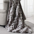 Modern Threads Luxury Solid Braided Faux Fur Reverse to Flannel Throw