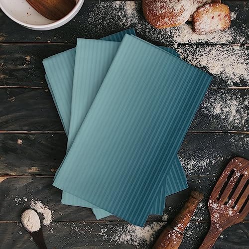 Cotton Kitchen Towels Grey Gradient Stripe Kitchen Dish Cloths, Ultra