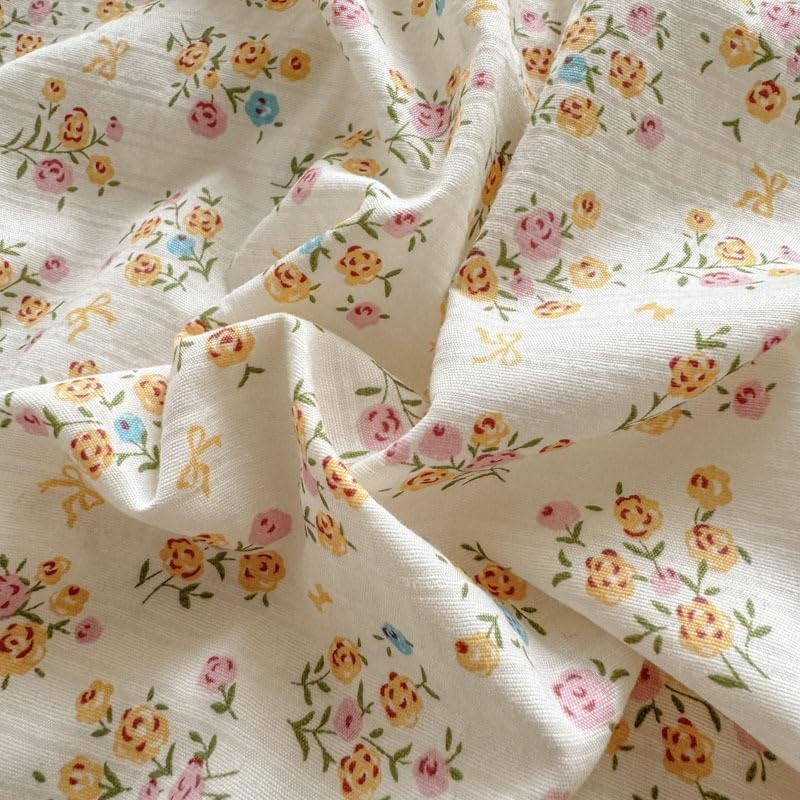 Queen Size Duvet Cover Set, Floral Knitted Cotton Bedding Comforter
