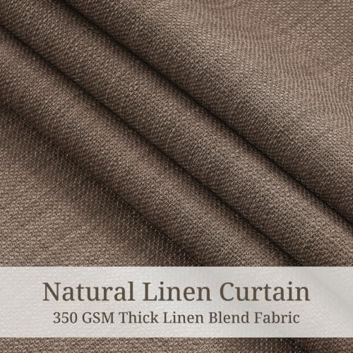 Pinch Pleat Light Filtering Dark Brown Linen Curtains 96 Inch Long 2