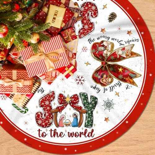 Joy to The World Christmas Tree Skirt