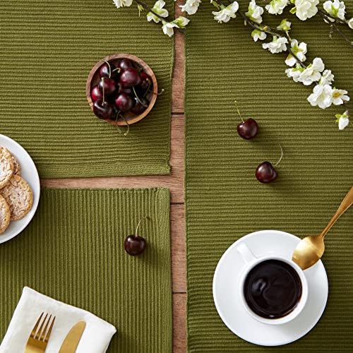 DII 100% Five-Ply Cotton Ribbed Texture Placemats, Set, 13x19 inch