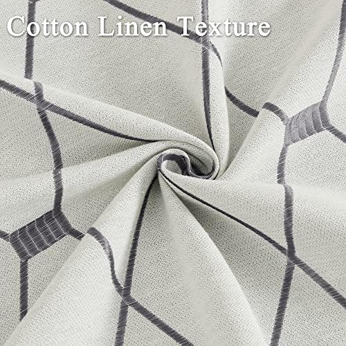 Joywell Off White Linen Curtains 108 Inches Long for Living Room Grey