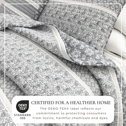 Great Bay Home Striped Quilt Set - 3-Piece King/California King Size