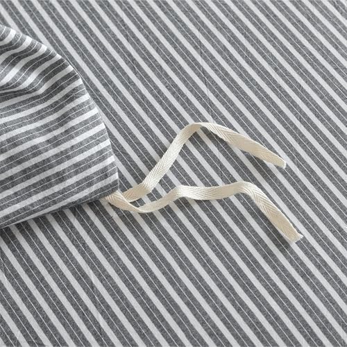 JIYUAN King Washed Cotton Duvet Cover Set, 3-Piece, Linen-Like