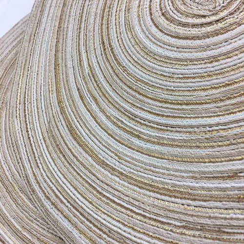 WAZAIGUR 14inch Round Placemats Set of 8 Table Mats, Cream with Golden