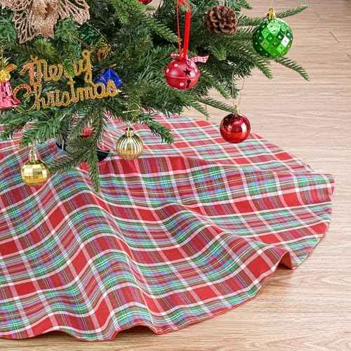 Buffalo Plaid Christmas Tree Skirt, 24 Inch