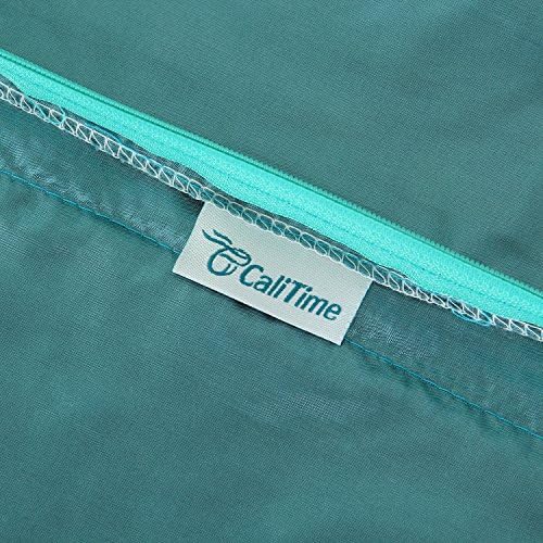 CaliTime Decorative Couch Throw Pillow Covers 18 X 18 Inches Teal