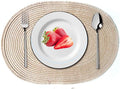 Placemats Set of 4 - Oval Woven Cotton Table Mats Non-Slip Heat