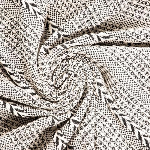Chardin home Recycled Cotton Throw, Black & Cream, 50x60 in, Large