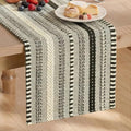 Artoid Mode Black Farmhouse Stripe Braided Table Runner 12x90 Inch