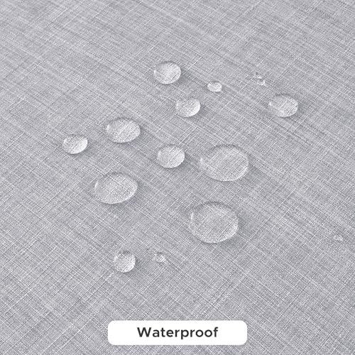 Fitable 2 Pack Faux Linen Square Tablecloths, 54 x 54 Inch, Light Grey