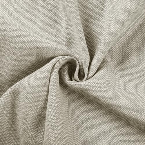 TWOPAGES Biscuit Linen Cotton Herringbone Grommet Curtain,52Wx108L,1